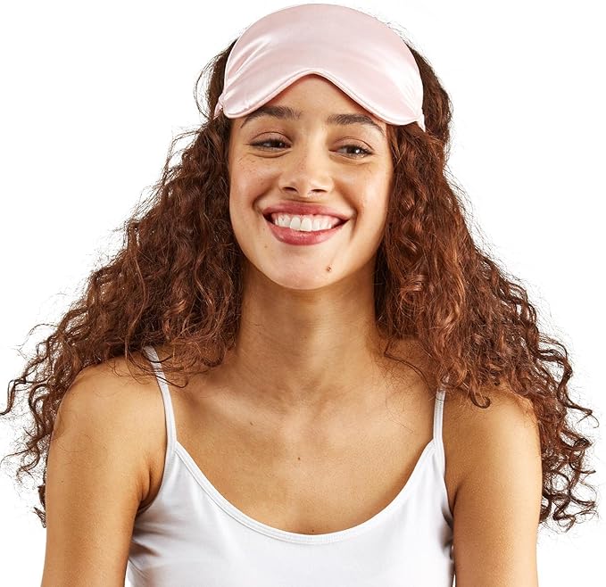 Two's Company Rose Satin Pillowcase and Eye Mask Set in Gift Box