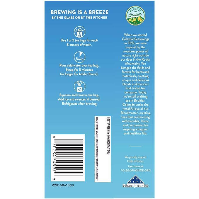 Celestial Seasonings Cold Brew Sweetened With Lemon, 18 Count (Pack of 2)