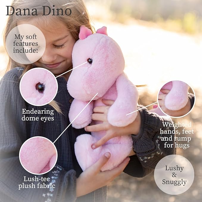 World's Softest Plush Pink Dino, Lushee, Large, 16" Stuffed Animal for Baby, Toddler, Kids, Adults - Dino Plush Toy-Adorable Toy Made from Kid-Friendly, Quality Materials