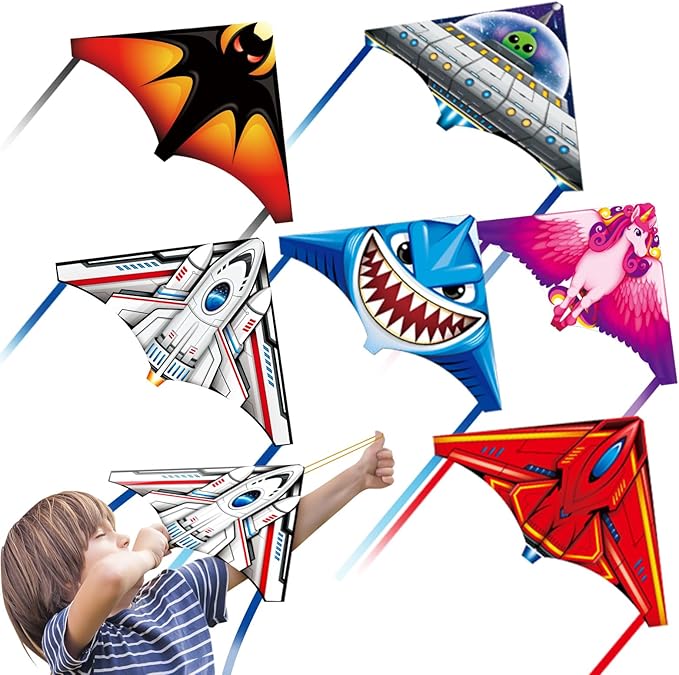 YongnKids 6 Pack/ 20 Pack Mini Kite for Boys Girls Age 3-5 4-8, Finger Launcher Kites Easy to Fly Ejection Flying Toys Kite for Kids Teens Ages Beach Park Backyard Outdoor Sports
