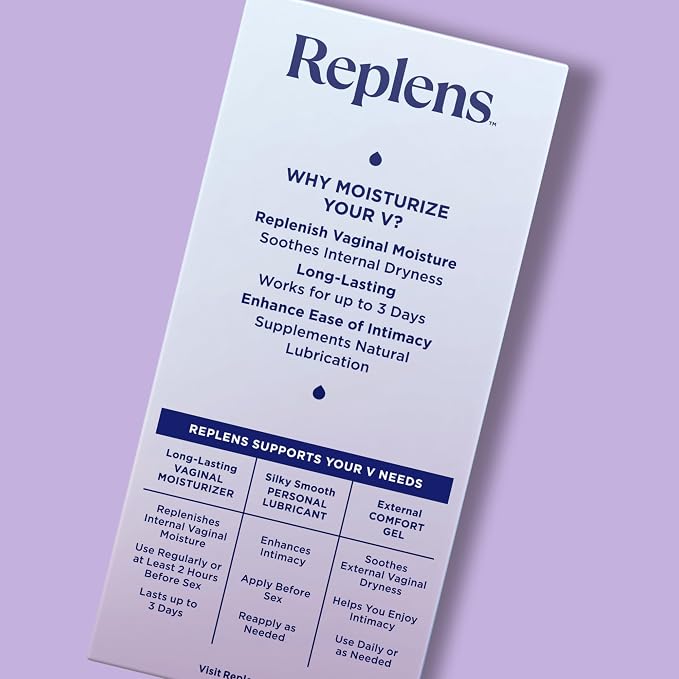 Replens Long-Lasting Vaginal Moisturizer, Relieves Vaginal Dryness for Up to 3 Days, Fragrance Free, 8 Pre-Filled Applicators