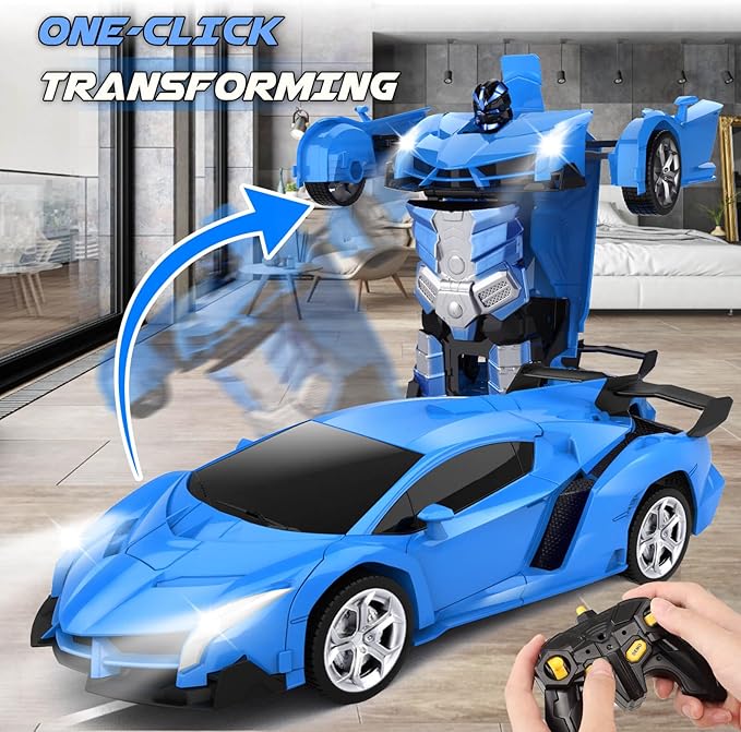 Transform Remote Control Car Toy for Kids 4-8, Remote Control Car for Boys 4-7, Transform Cars for Boys 4-6