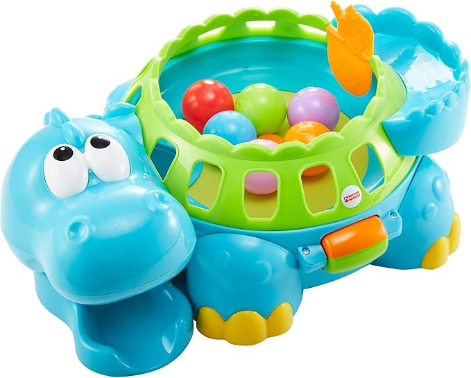 Fisher-Price Baby Crawling Toy, Poppity Pop Musical Dino Ball-Popper with Sounds for Infants Ages 6+ Months, Blue