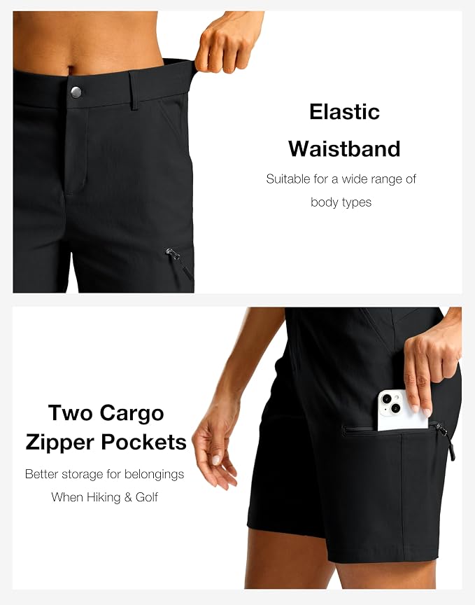 G Gradual Women's 7"/9" Hiking Cargo Shorts Quick Dry Lightweight Golf Outdoor Work Summer Travel Shorts with Pockets