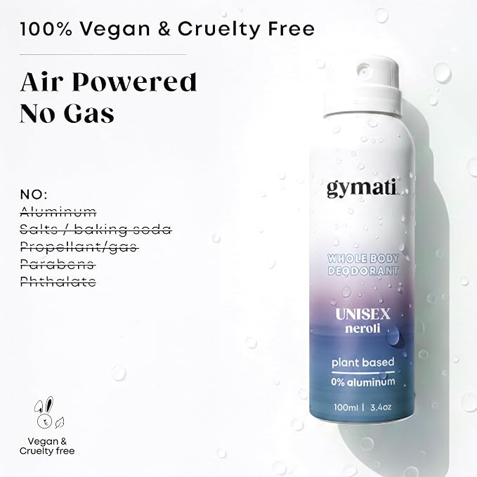 Gymati Natural Body Deodorant Spray Aluminum Free - Unisex - Pack of 2