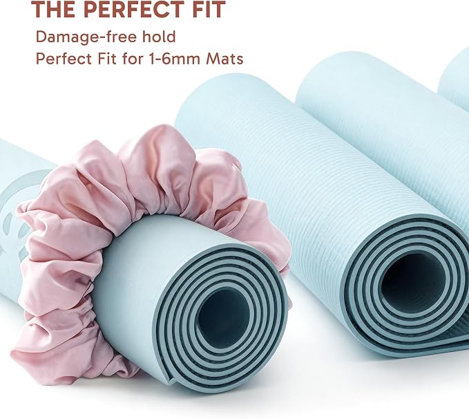 Yoga Mat Scrunchie, Yoga Mat Strap, Yoga Mat Straps for Carrying, Durable and Stretchable Scrunchie for All Standard Mats, Perfect for Yoga Practice and Fitness Enthusiasts(mat not included)