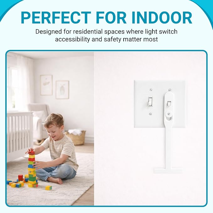 T Shape Light Switch Extender for Kids – Safe, Ergonomic & Easy Switch Reach Tool for Baby Nurseries, Kids’ Rooms, Daycare, Accessible Spaces