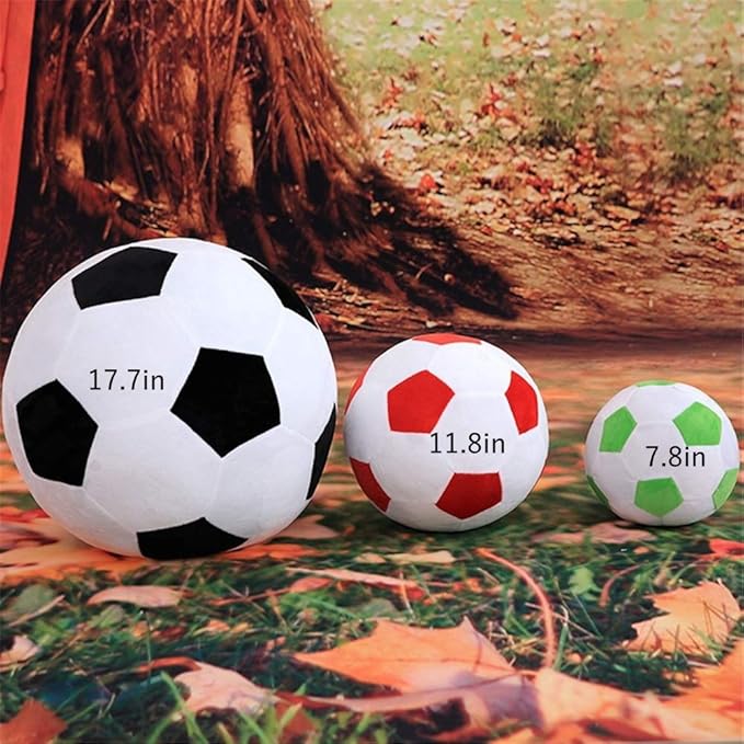 Plush Soccer Balls - Fluffy Stuffed Toy Soccer Ball Plush Pillow Soft Durable Stuff Soccerball Gift for Kids Boy Baby (Red - White,7.8inch/20cm)