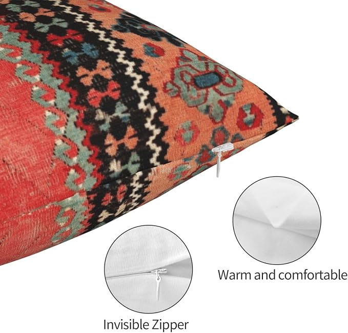 Antique Sivas Cappadocian Turkish Niche Kilim Pillow Covers Decorative Lumbar Throw Pillowcase 12x20 Inch Couch Cushion Cover for Home Decor Living Room Bedroom College Dorm Bed Car Sofa
