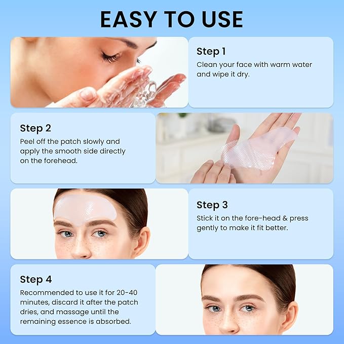 Tripsky Forehead Wrinkle Patches, Smile Line Patches, Wrinkle Patches Overnight Smoothing Facial Wrinkle Patch, Lift Lines for Women & Men (White)