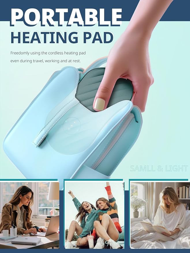 Slimpal Portable Heating Pad for Cramps, Rechargeable Electric Heat Belt for Period Pain Relief, Menstrual Heated Pad for Women Girls, Purple