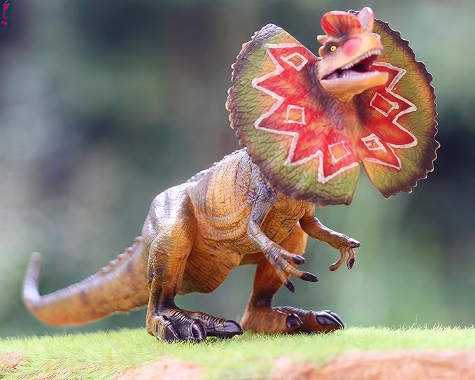 Gemini&Genius Dilophosaurus Action Figure Dinosaur World Dino Park Toys Green Science Educational Realistic Design Dinosaur Figure for Home Decoration, Classroom Prize, Party Gifts to Kids