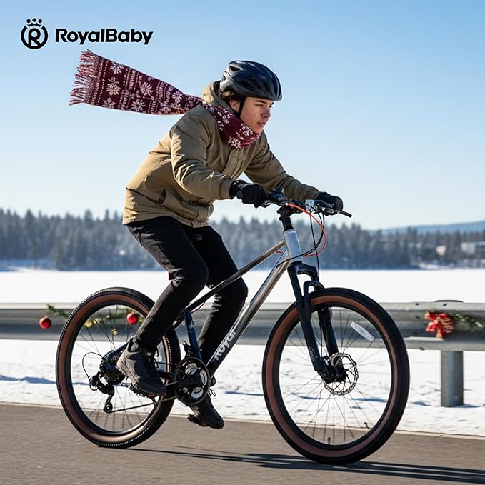 RoyalBaby Kids Mountain Bike for Boys and Girls, Ultra-Light Aluminum 20-26 Inch Wheel Bicycle for 6-14 Years Old Children, 7/21-Speeds Drivetrain