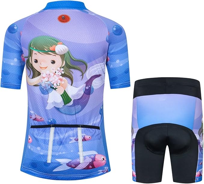 Children Cycling Jersey Set Clothing Boys Girls Shorts Pad Suits