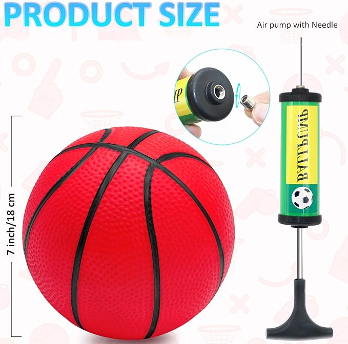 Oleitodh 30Pcs 7" Mini Basketball Balls Bulk PVC Small Basketballs for Over The Door Basketball Hoop Games Party Favors Indoor Outdoor Play Adults Kids Pool Beach Colorful