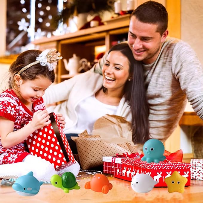 No Hole Animal Bathtub Toys Baby Bath Tub Toys for Toddlers Boys Girls , Mold Free Bath Toys Tub Beach Pool Shower Float Rubber Toys