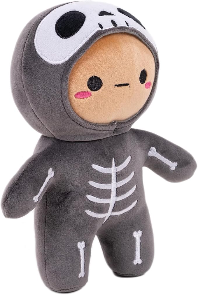 Plushland 10 Inch Halloween Plush Toys Bat, Skeleton,Ghost Spooky Stuffed Animal Stuffies Soft Trick or Treat Party Decor Stuffy for Kids Adults (Skelly Pal)