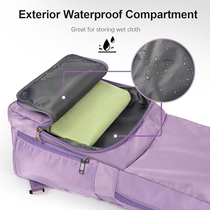 Yoga Mat Bag Carrier Side Mesh Zipper Pocket Exterior Wet Compartment Lightweight Waterproof Yoga Bag for Mat