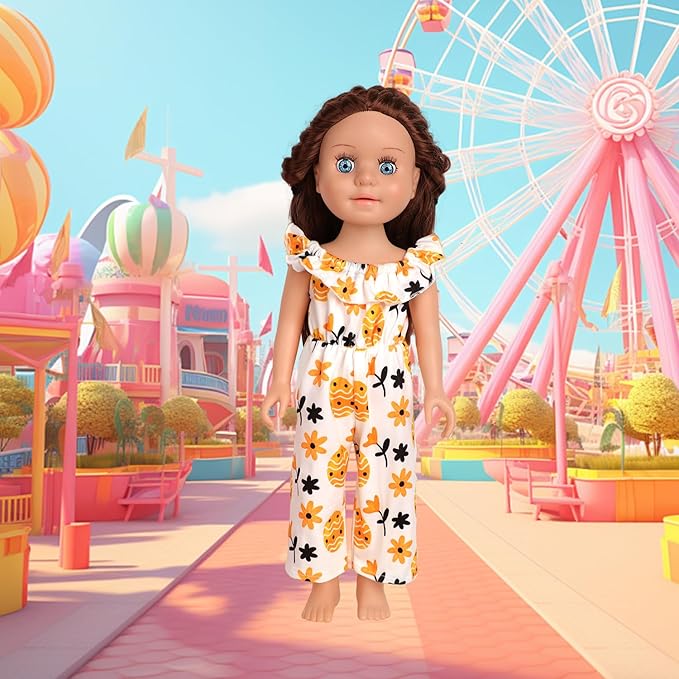 12 Pcs 18 Inch Doll Accessories,5 Sets of Clothes and 2 Pairs of Dolls Shoes (Send by Random) for 18 Inch American Doll, Best Birthday Festivals for Kid, Gril -1