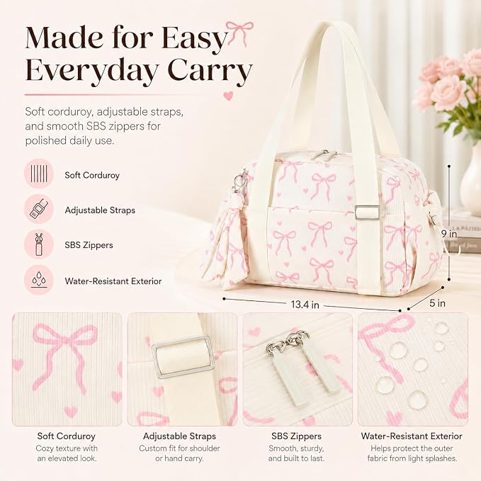LOIDOU Aesthetic Mini Gym Bag for Women with Wet Dry Pocket, Lightweight Corduroy Dance Ballet Gymnastic Small Tote Bag for Workout Yoga Clean Girl Lifestyle Overnight Weekend Trip