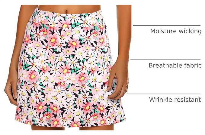 Ekouaer Women's Active Performance Skort Lightweight Skirt for Golf Tennis | Built-in Shorts, A Line, High Waisted, Tummy Control, Pickleball, Running, Workout, Sports, Skorts for Woman
