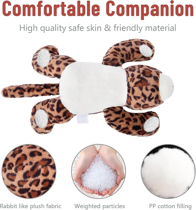 Niuniu Daddy 24" | 5 Pound Leopard Weighted Stuffed Animals for Kids Adults, Soft Leopard Weighted Beads for Plush Toys for Sleeping, Body Pillow for Present Birthday Christmas Holiday