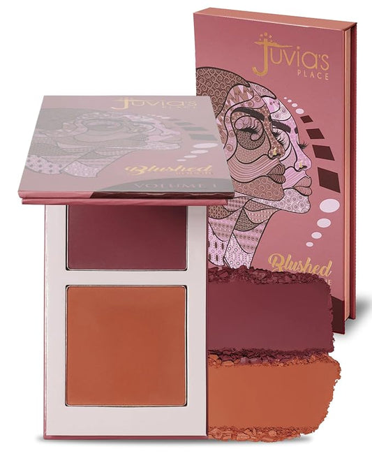 Juvia's Place Duo Blush Volume 1 - Matte Powder Blush for Cheeks Makeup | Highly Pigmented, Two Tone Make Up Powder Blush with Buildable Color for Natural or Bold Looks