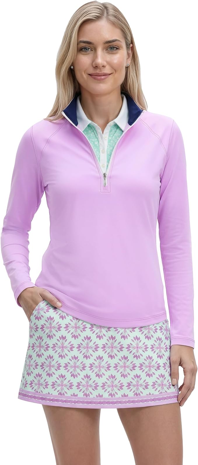 Izod Women's 1/4 Zip Pullover Performance Stretch Long Sleeve Golf Running