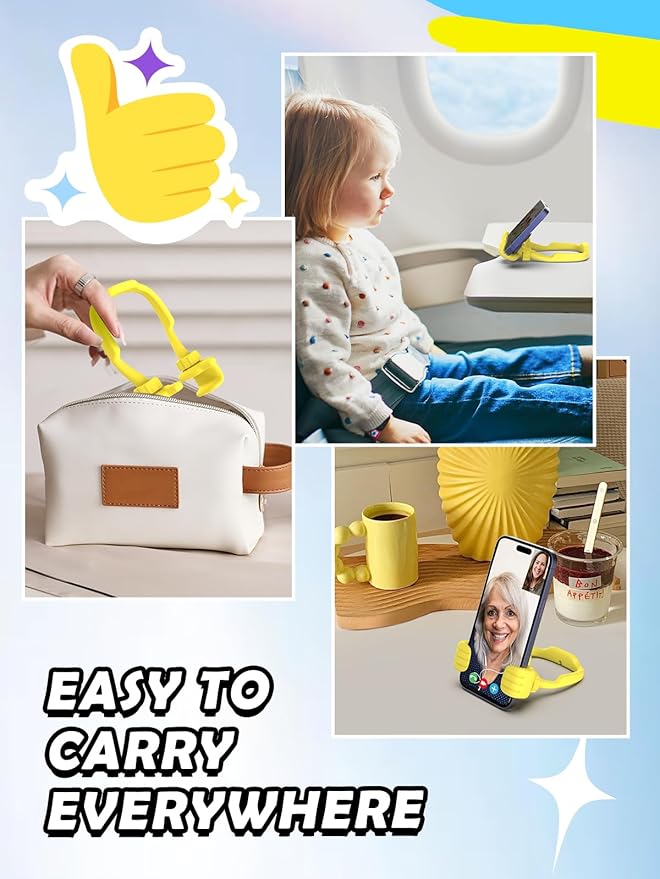Gifts for Teens Girls Boys Valentines Kids Adults Cell Phone Stand: Upgrade Adjustable Thumbs Up Lazy Phone Holder for Desk Fun Birthday Gifts for Grandma Adults Husband from Wife Easter Gifts