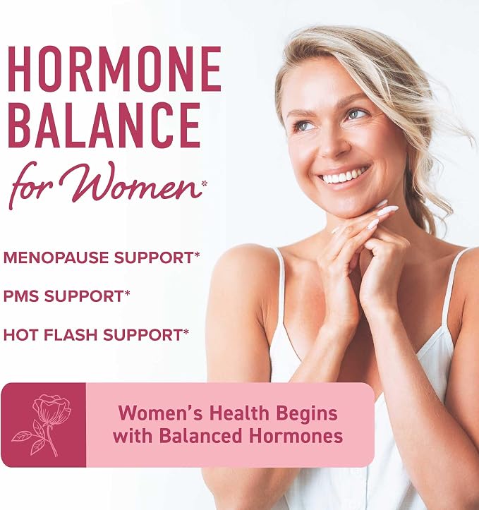 Hormone Balance Liquid Drops with Black Cohosh & Stinging Nettle, Vegan | With Red Raspberry Leaf Chasteberry & More, Menopause Hot Flash & PMS Menstrual Herbal Support Tincture, USDA Organic, 2oz
