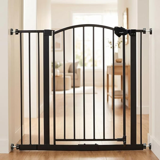 Regalo Safety 30-35” Extra Wide Baby Gate for Doorways & Bottom of Stairs, Pressure Mounted Walk-Through Gate for Babies, Toddlers & Pets, Bronze