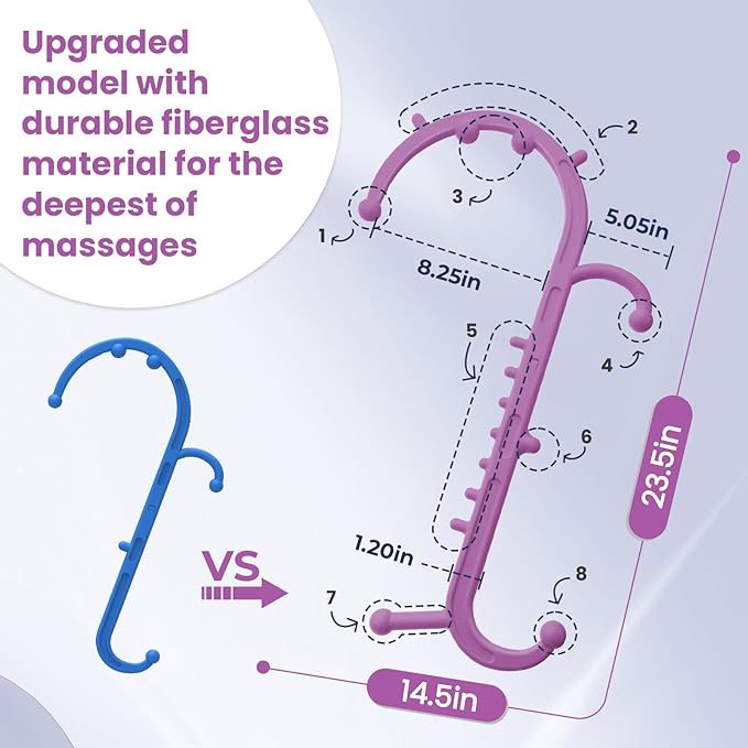 Ranarose Deep Tissue Back & Neck Massager - Back Massager Stick for Pain Relief, Muscle Knot Remover, Trigger Point Massage Tool for Full Body, Shoulders, Legs - Pressure Point Massage Tool