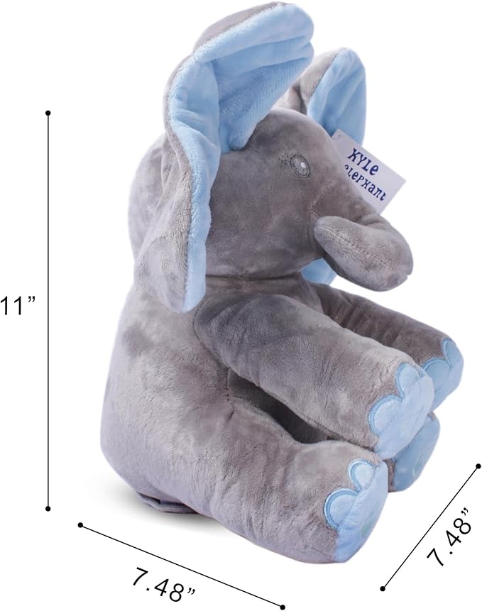 Dimple Kyle Peek A Boo Elephant Toy, Interactive Singing Stuffed Elephant Plush with Moving Ears, Musical Stuffed Animal for Babies and Toddlers, Adorable Baby Toy