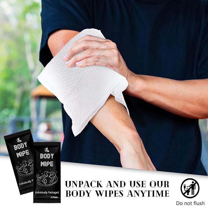 Timgle 200 Pcs Acidified Travel Deodorant Wipes for Women & Men Variety Pack Mini Face and Body Wipes Disposable Individually Wrapped Cleansing for Travel Gym(Black Background)