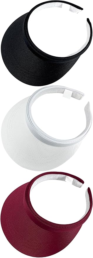 3 Pack Sports Sun Visor Hat Women Men Adjustable Clip On Visors Outdoor Golf Beach Cap