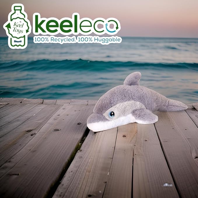 Deluxe Paws Eco-Friendly Dolphin Plush Made from 100% Recycled Materials