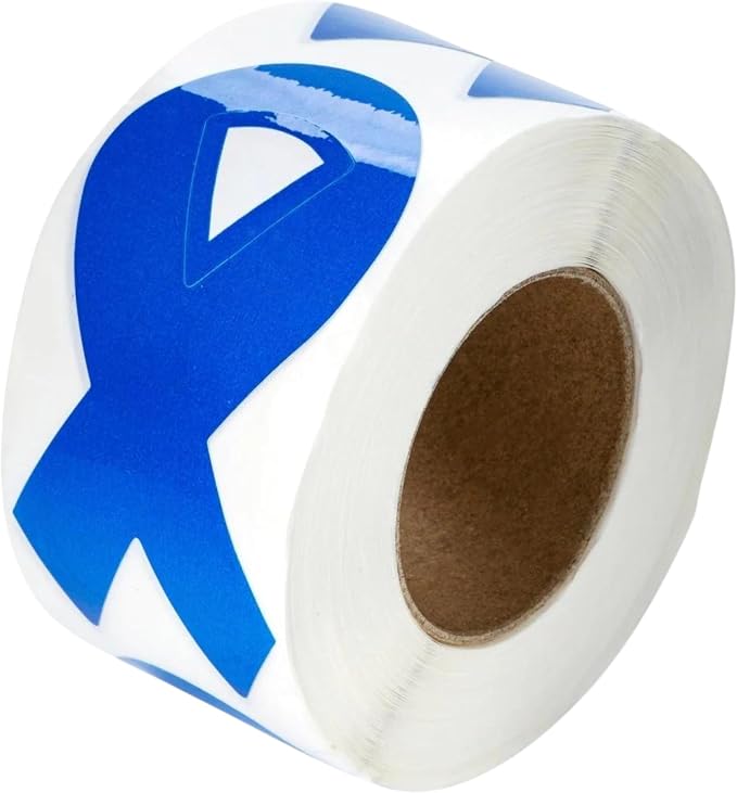 Small Ribbon Shaped Awareness Stickers - Perfect for Decoration, Awareness Events, Support Groups and Fundraing - 2 Rolls