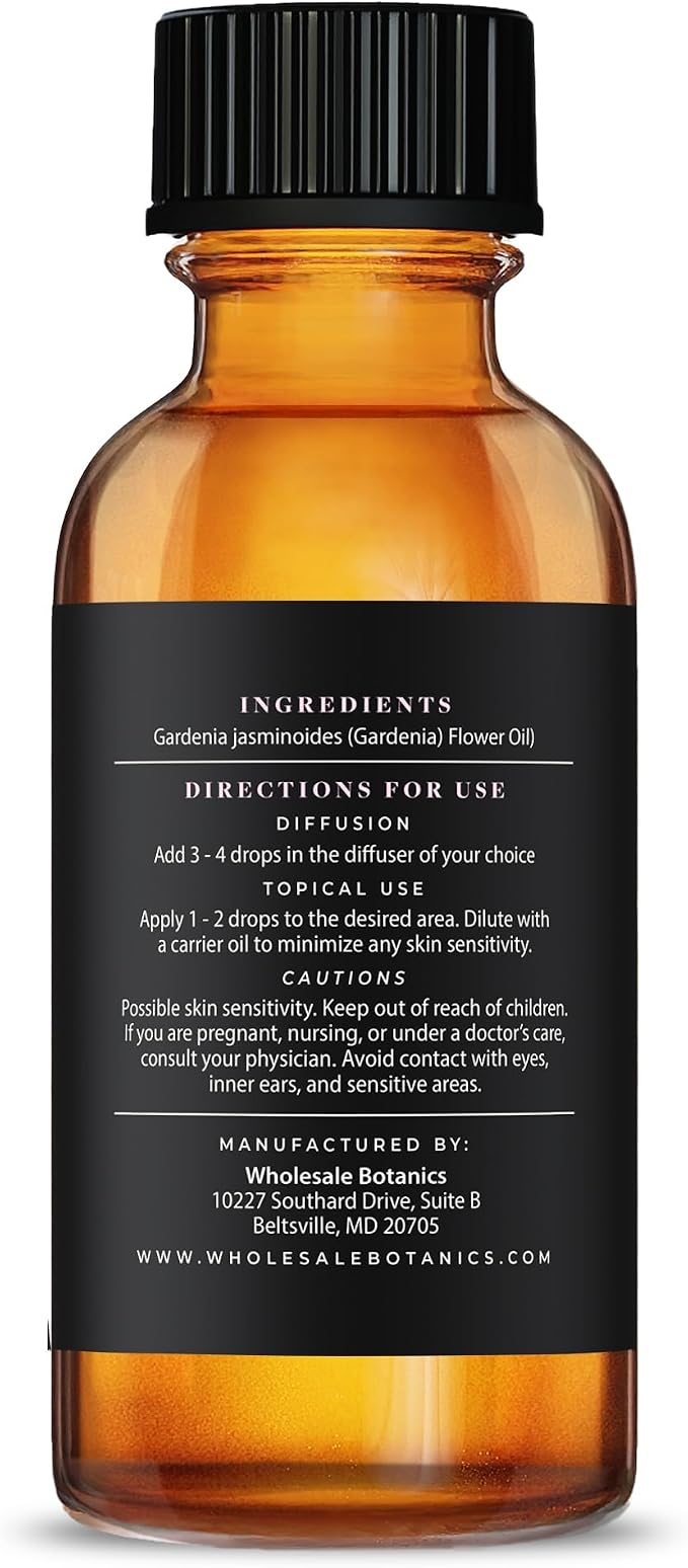 Gardenia Essential Oil by Wholesale Botanics | Premium Grade Essential Oil | for Aromatherapy, Soaps, Lotions, & Candles | Vegan & Cruelty Free (1 Fl.Oz.)