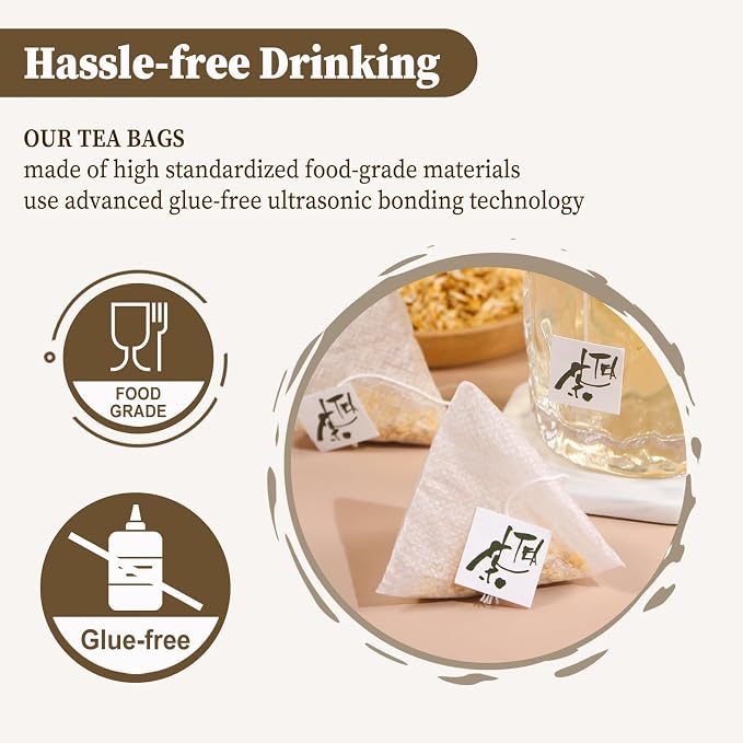 FullChea - Ginseng Tea bags, 60 Teabags - Pure Ginseng Root Tea - Caffeine-Free Herbal Tea with Wellness Support