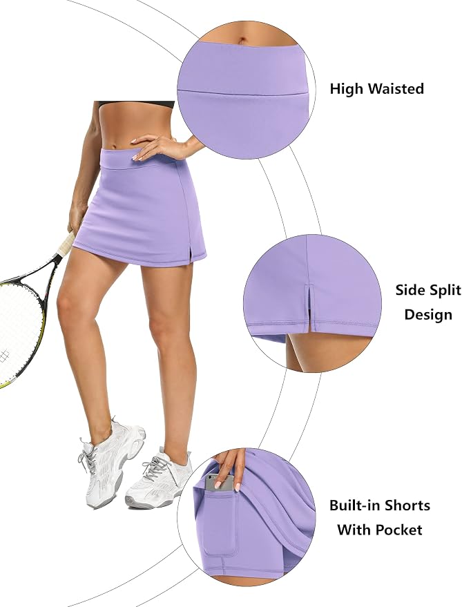 LouKeith Tennis Skirts for Women Golf Athletic Activewear Skorts Mini Summer Workout Running Shorts with Pockets
