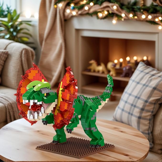 Dinosaur Micro Mini Building Block Sets for Adults, No Compatible with Lego, Building Toys for Home & Office Decor, MOC 3D Creative Model Gifts for Christmas