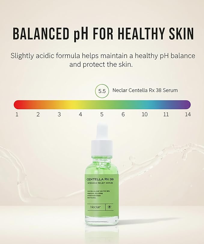 Centella Asiatica Serum Korean - Redness Corrector for Face - 38% Cica Leaf Water and Madecassoside - Ph Balanced - Barrier Support - Lightweight Calming - Rosacea Skincare Serum - Centella Ampoule