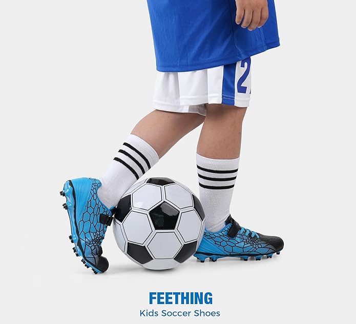 Kids Soccer Cleats for Boys Girls Soccer Shoes Firm Ground Youth Lightweight Athletic Training Football Cleats for Little/Big Kid