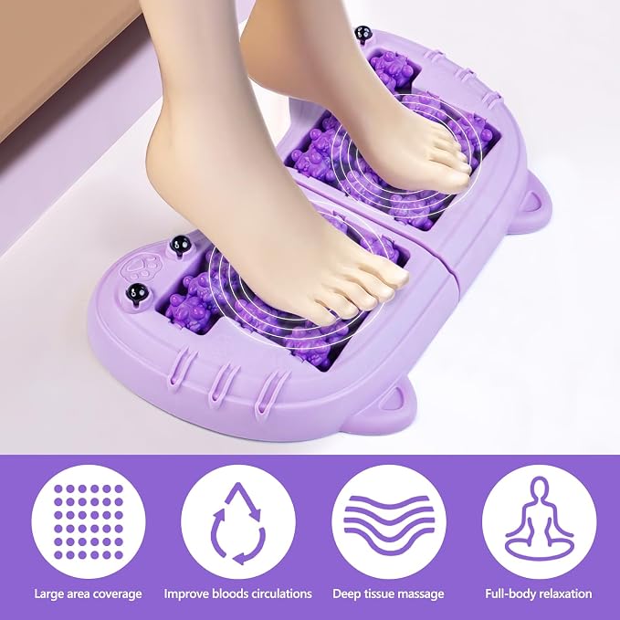 Foot Roller Massager for Plantar Fasciitis Pain Relief, Large Size Under Desk Feet Massage, Manual Acupressure Tool, Eases Pain & Cold Feet, Boosts Circulation, Split Portable & Washable