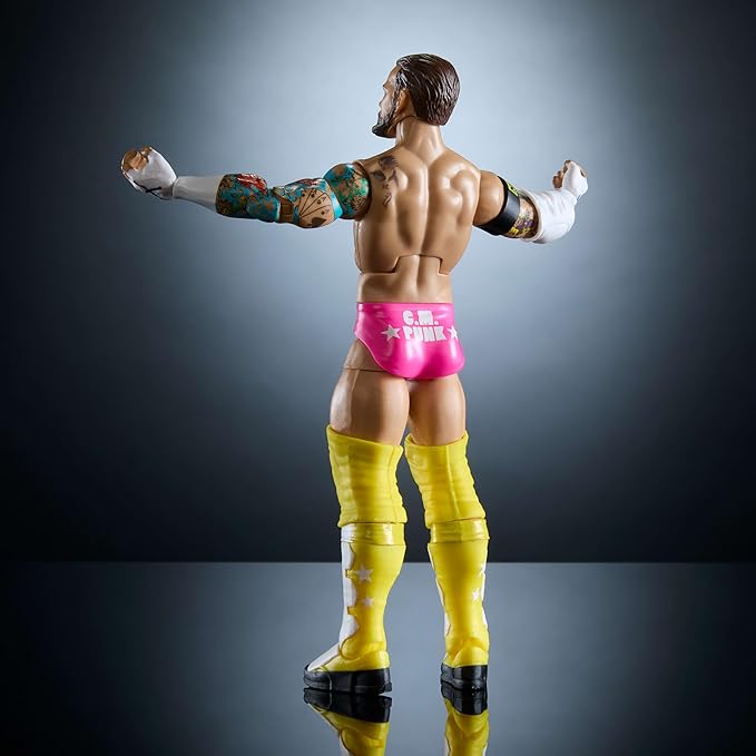 Mattel WWE Elite Action Figure & Accessories, Series #113 6-inch Collectible 6-inch Collectible CM Punk with 25 Articulation Points & Swappable Hands