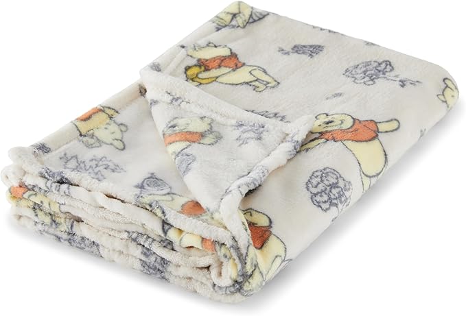 Disney Characters Flannel Fleece Baby Blanket - Soft & Cozy 30x40 Inches, Featuring Mickey Mouse, Minnie Mouse, Winnie The Pooh, and Dumbo