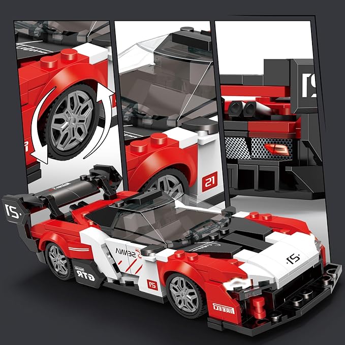 HIGH GODO Sports Car Building Set, MOC Racing Car Model Kit, Cool Collectible Cars Toys Gifts for Adults and Teens Age 14+ (346 Pieces)