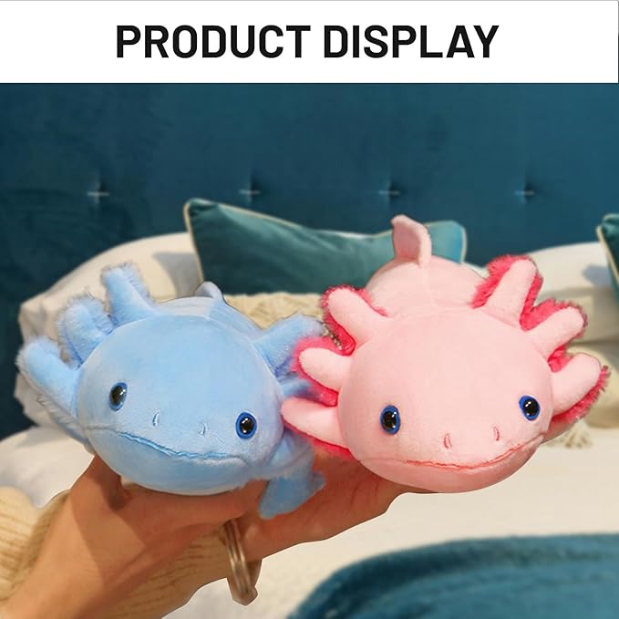 Soft Axolotl Stuffed Animal Plush Toy, 19 Inch Cute Salamander Plush Pillow, Kawaii Plushie Toy, Axolotl Gifts for Kids and Youth (Pink)