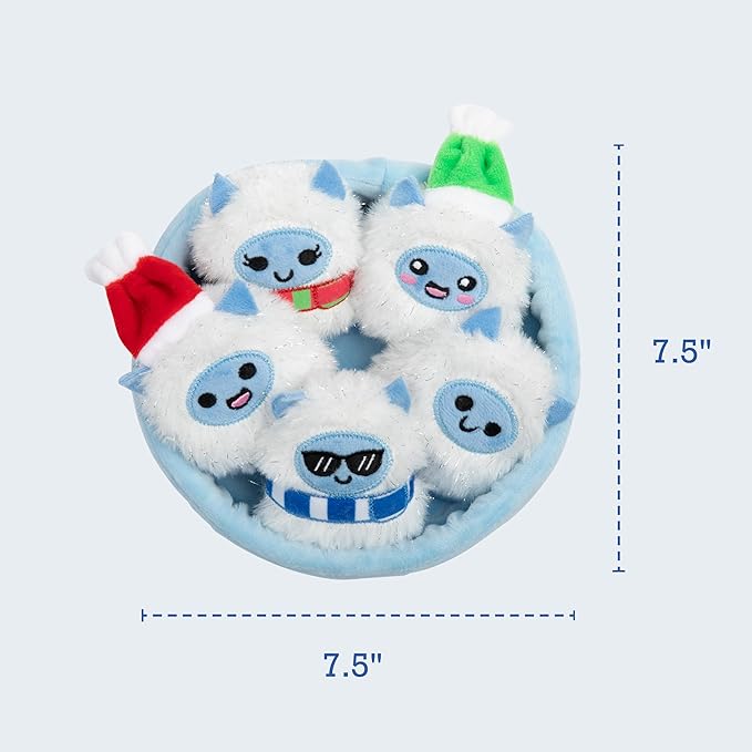 WHAT DO YOU MEME? Emotional Support Yetis by Relatable, Cuddly Stuffed Animals, Plushies, and Cute Stuff, Great Gift Ideas for Loved Ones of All Ages, Includes 5 Plushies with Carrying Basket
