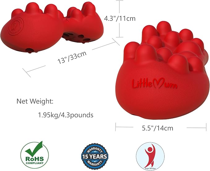 LittleMum Back & Hip Trigger Point Massager for Piriformis, QL, Buttock and Back Muscle Knots, Myofascial Release Tool for Lower-Back Pain, Tightness, Deep Gluteal Tension
